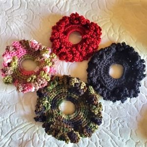 Handmade Crochet Twister Tail Hair Holder "Scrunchy" Accessory
